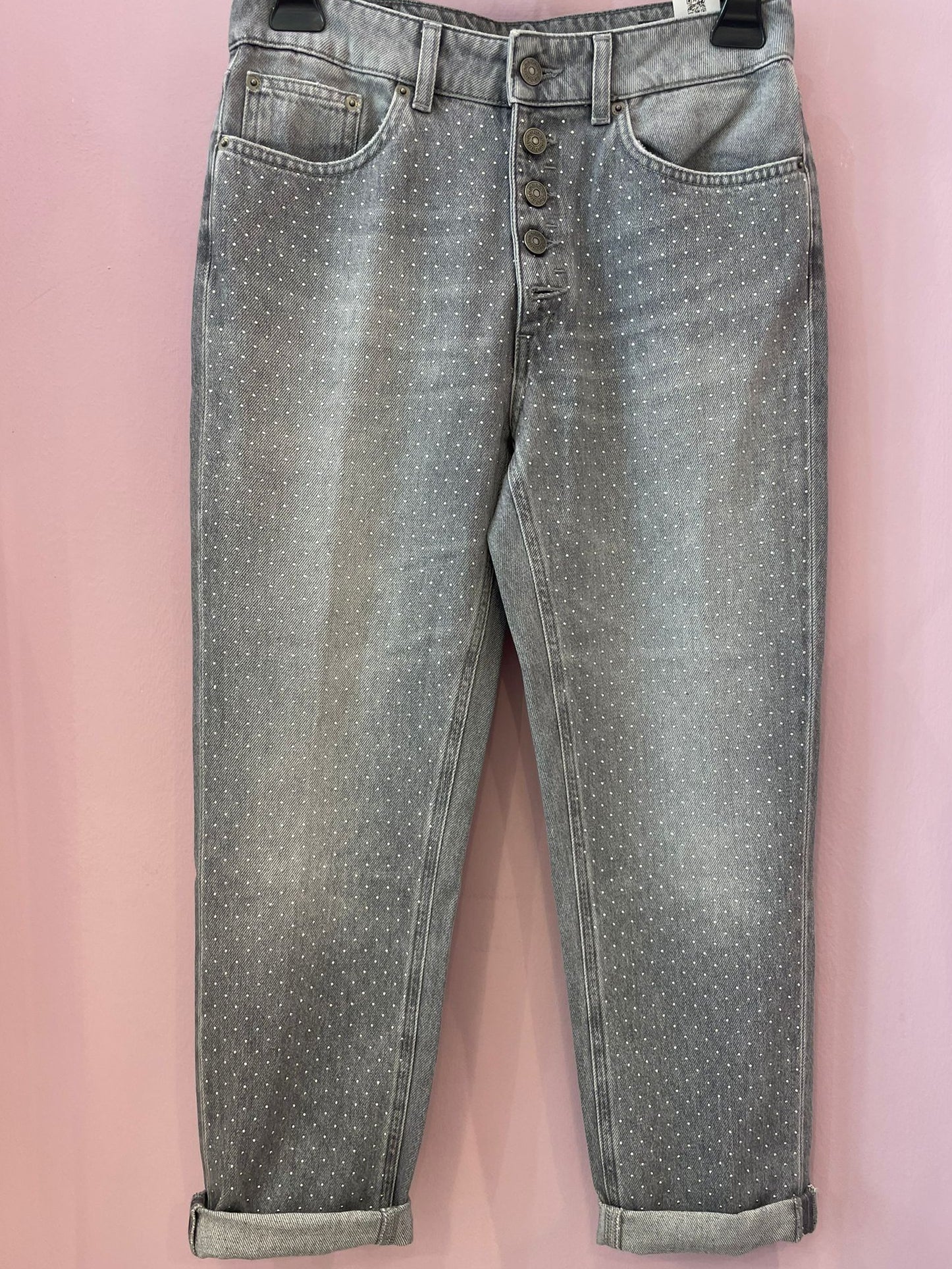 Jeans Dondup grigio con mini borchie