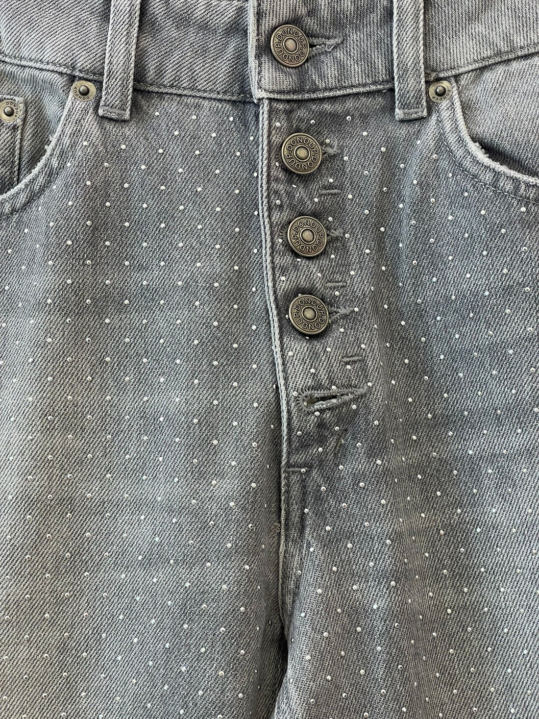 Jeans Dondup grigio con mini borchie