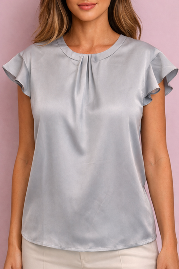 T-shirt Marciano Guess elegante in raso celeste