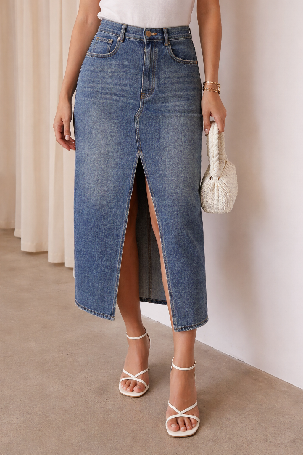 Gonna vicolo in denim