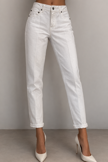 Jeans a sigaretta Dondup bianco ottico
