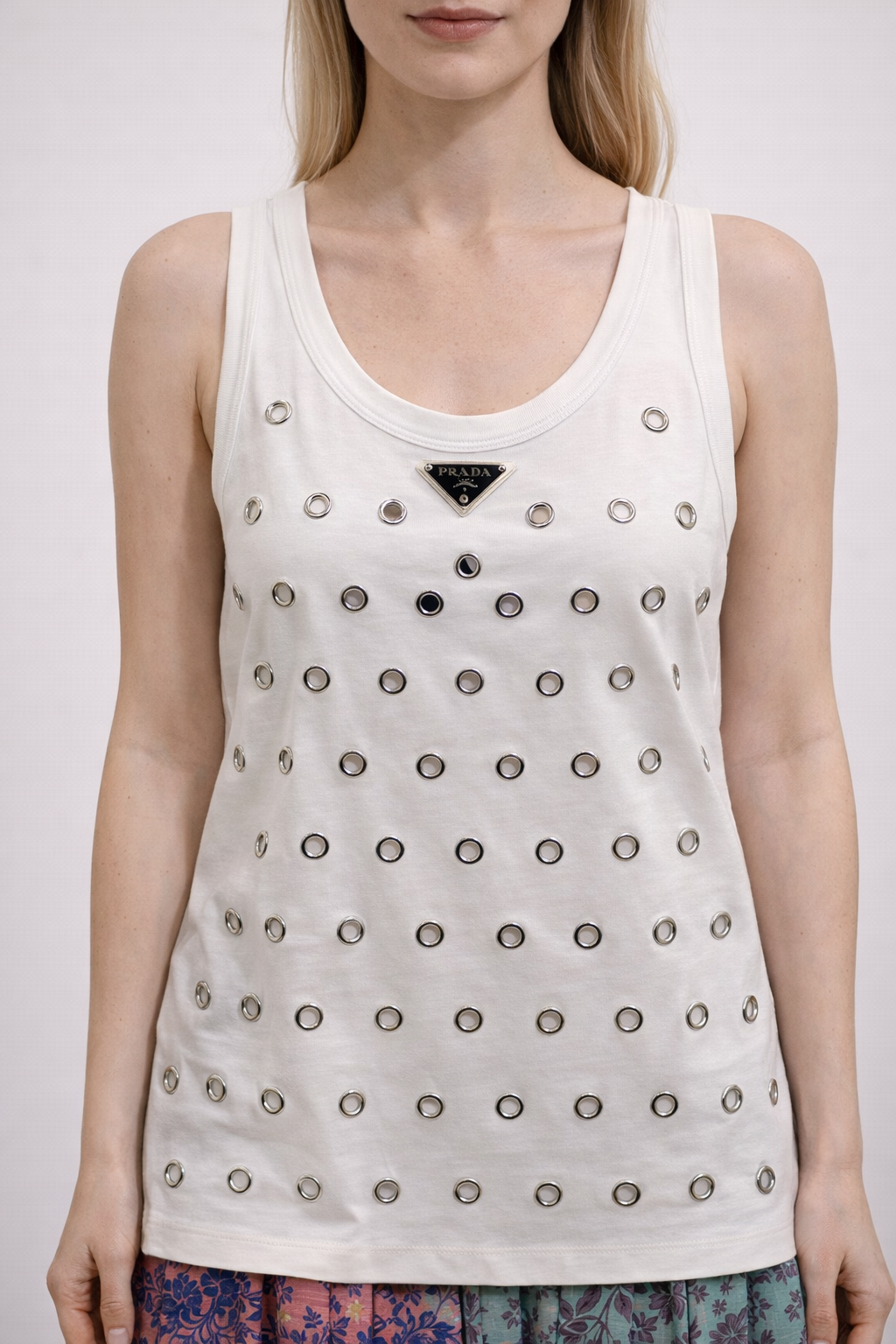 Canotta Bianca con Borchie – Prada