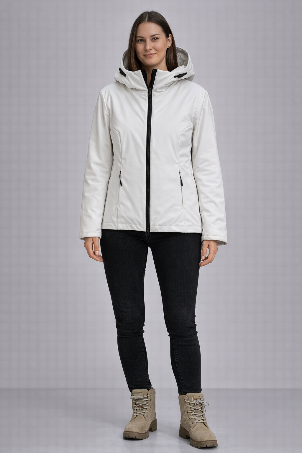 Giubbino Donna People of Shibuya YAR con Cappuccio – Bianco