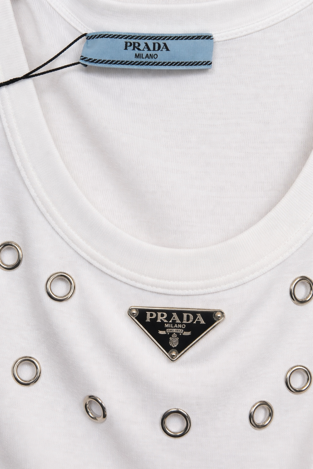 Canotta Bianca con Borchie – Prada