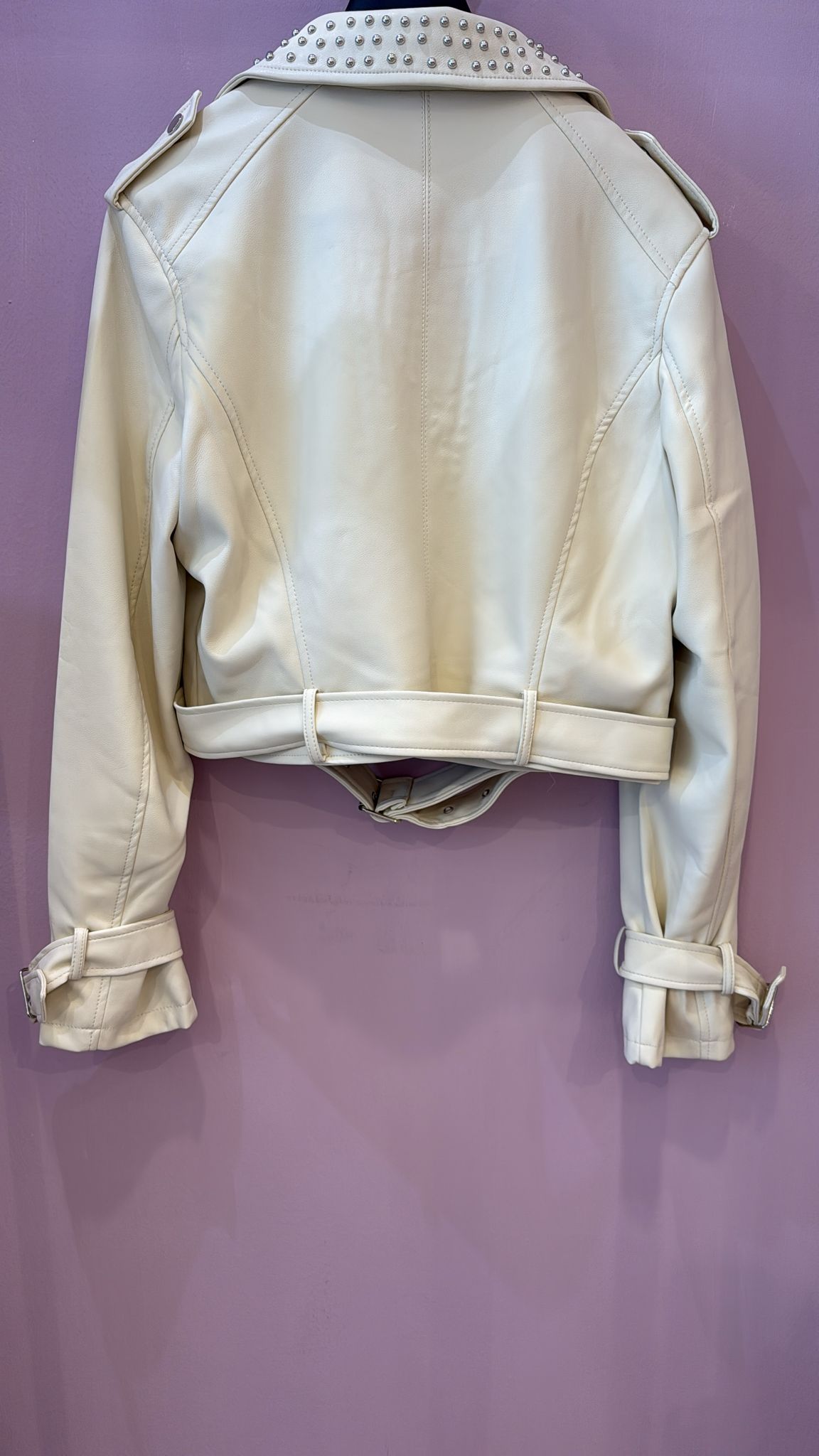 Giacca biker Gio Cellini in ecopelle con borchie