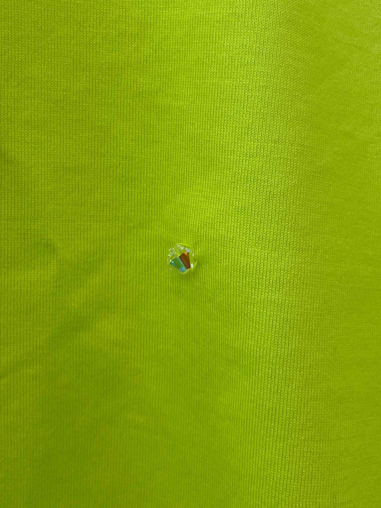 T-shirt Dondup con strass verde acido