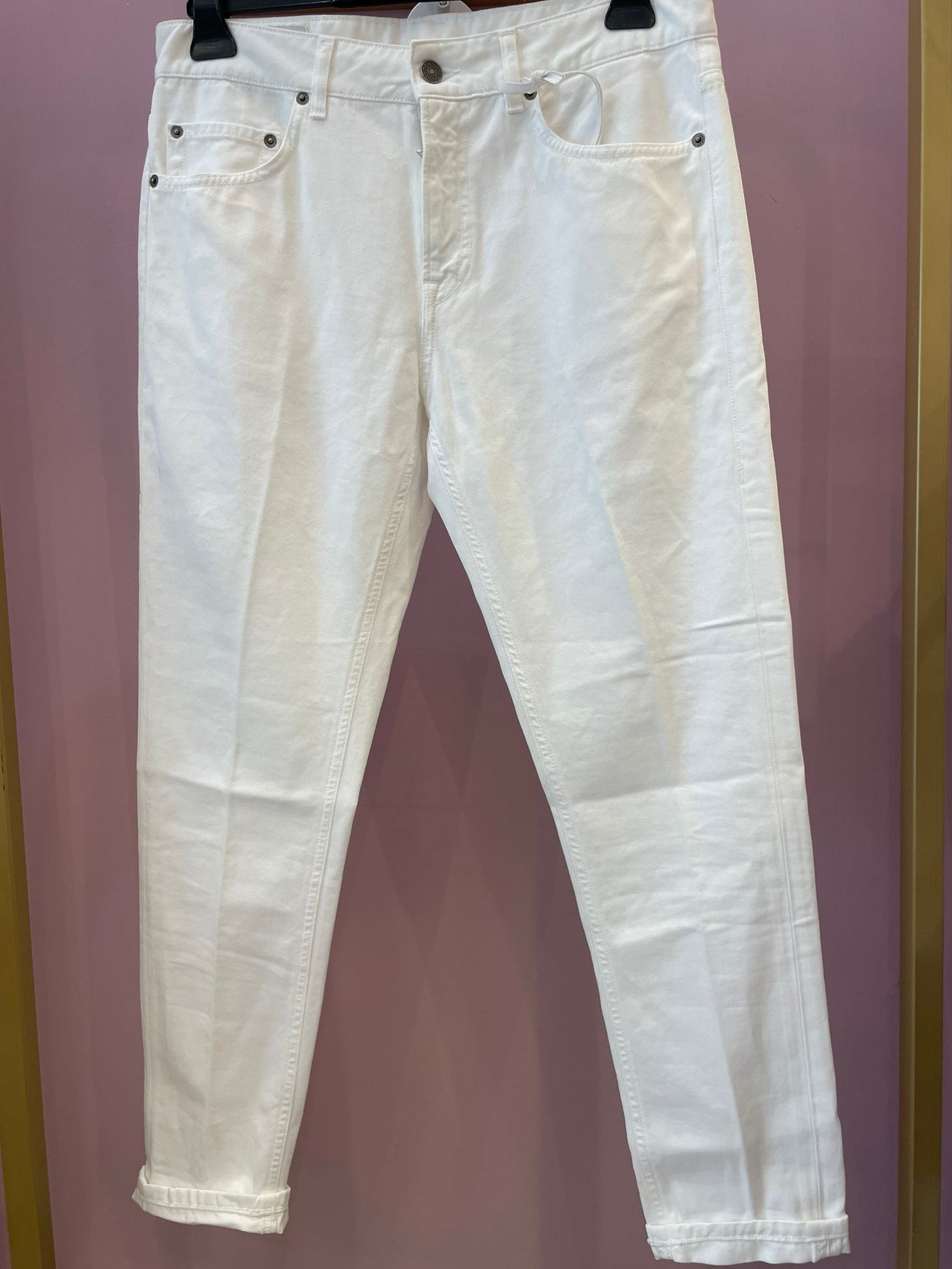 Jeans a sigaretta Dondup bianco ottico