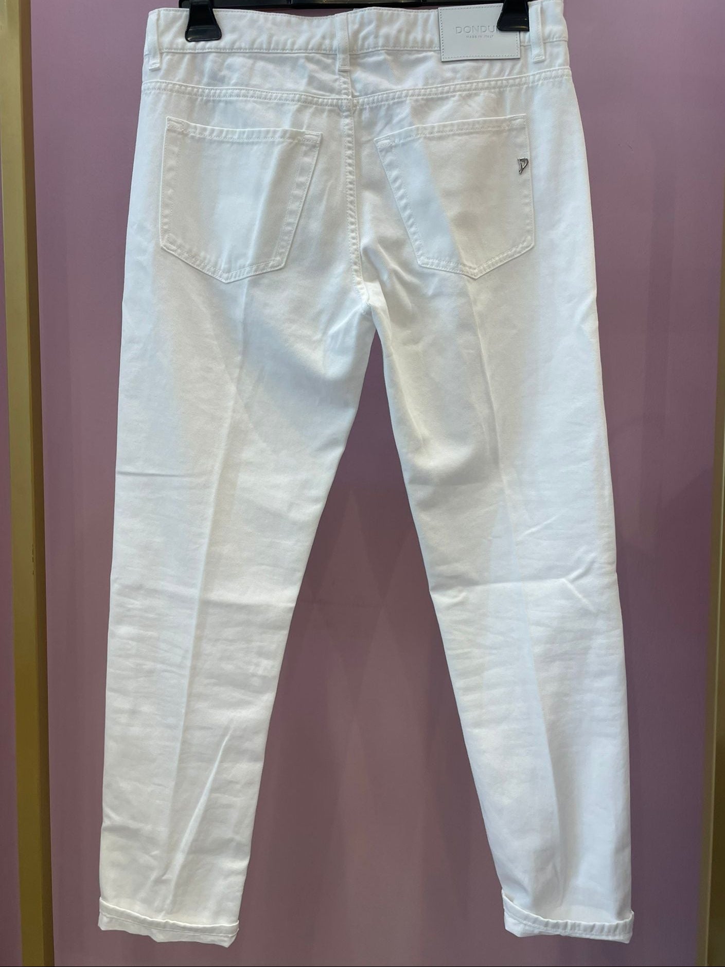 Jeans a sigaretta Dondup bianco ottico