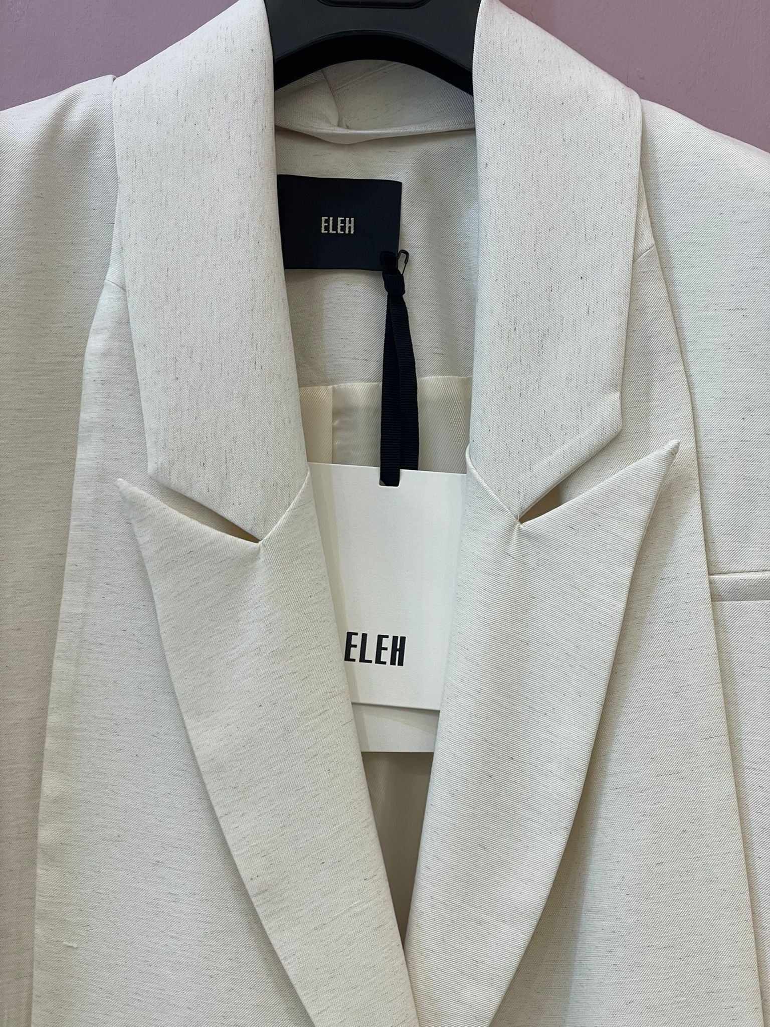 Blazer EHLE  oversize con collo rimovibile panna