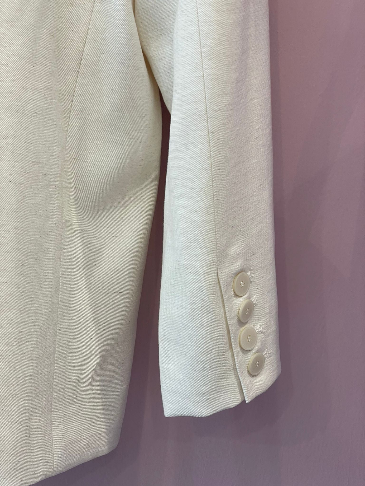 Blazer EHLE  oversize con collo rimovibile panna