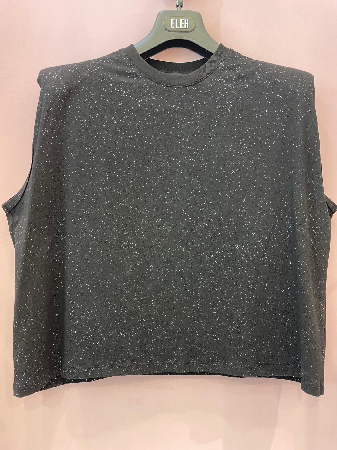 T-shirt ELEH  elegante nera con brillantini interni