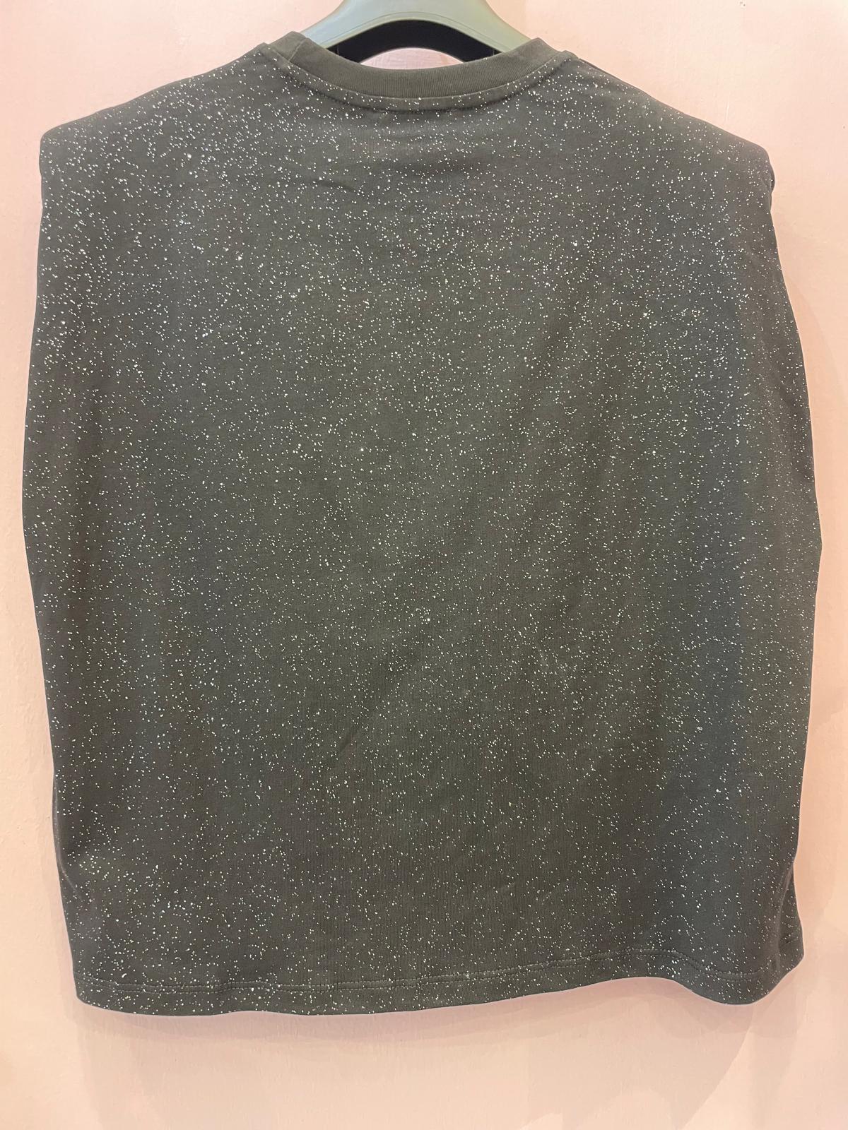 T-shirt ELEH  elegante nera con brillantini interni