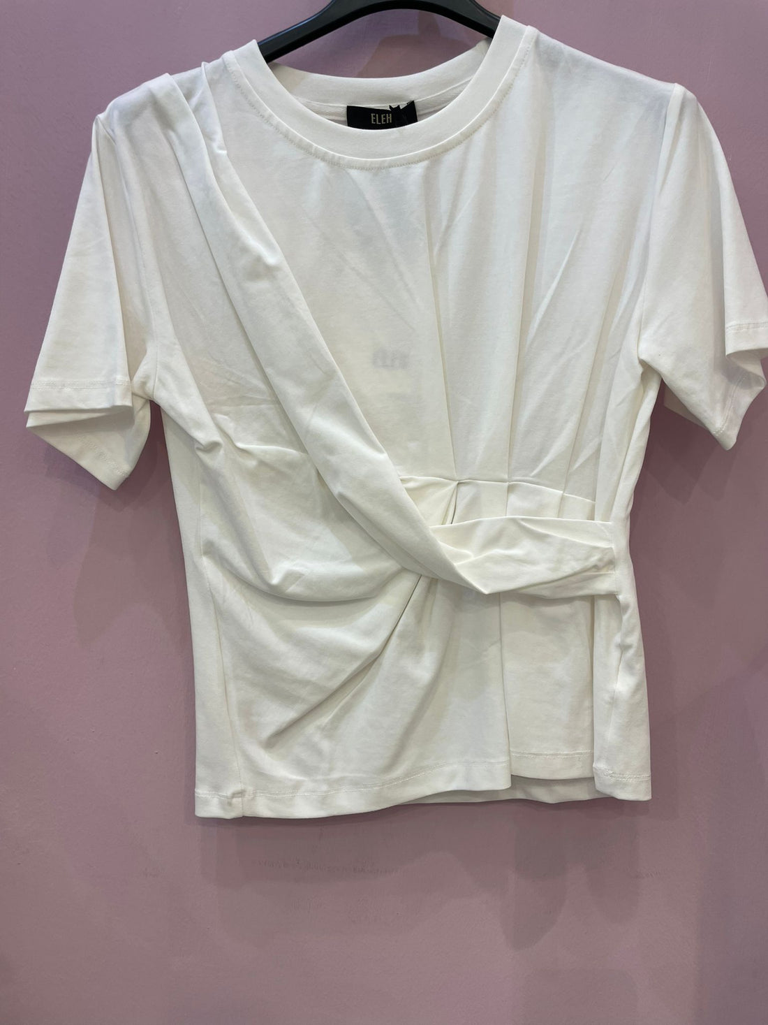 T-shirt bianca con drappeggi  ELEH