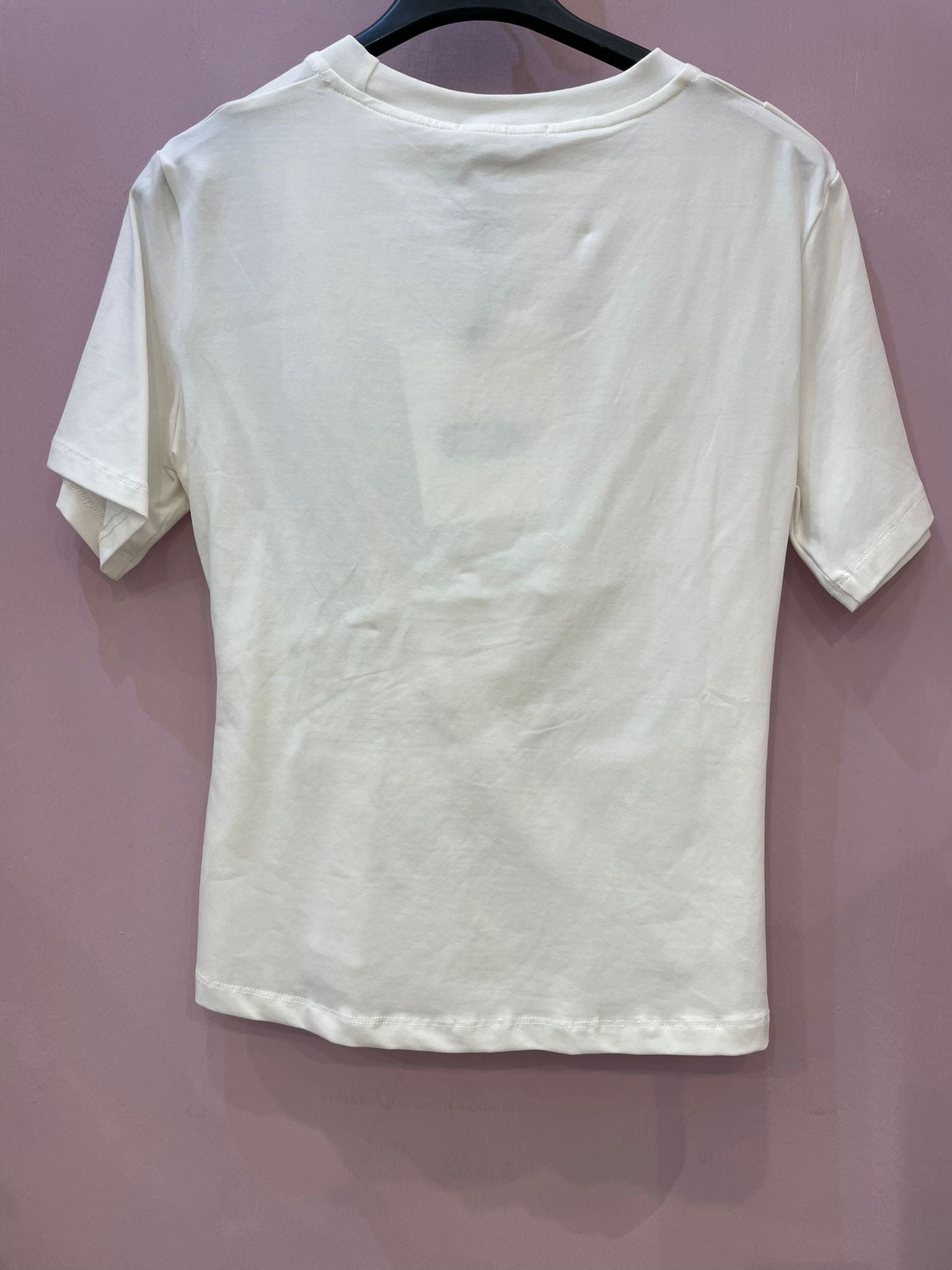 T-shirt bianca con drappeggi  ELEH