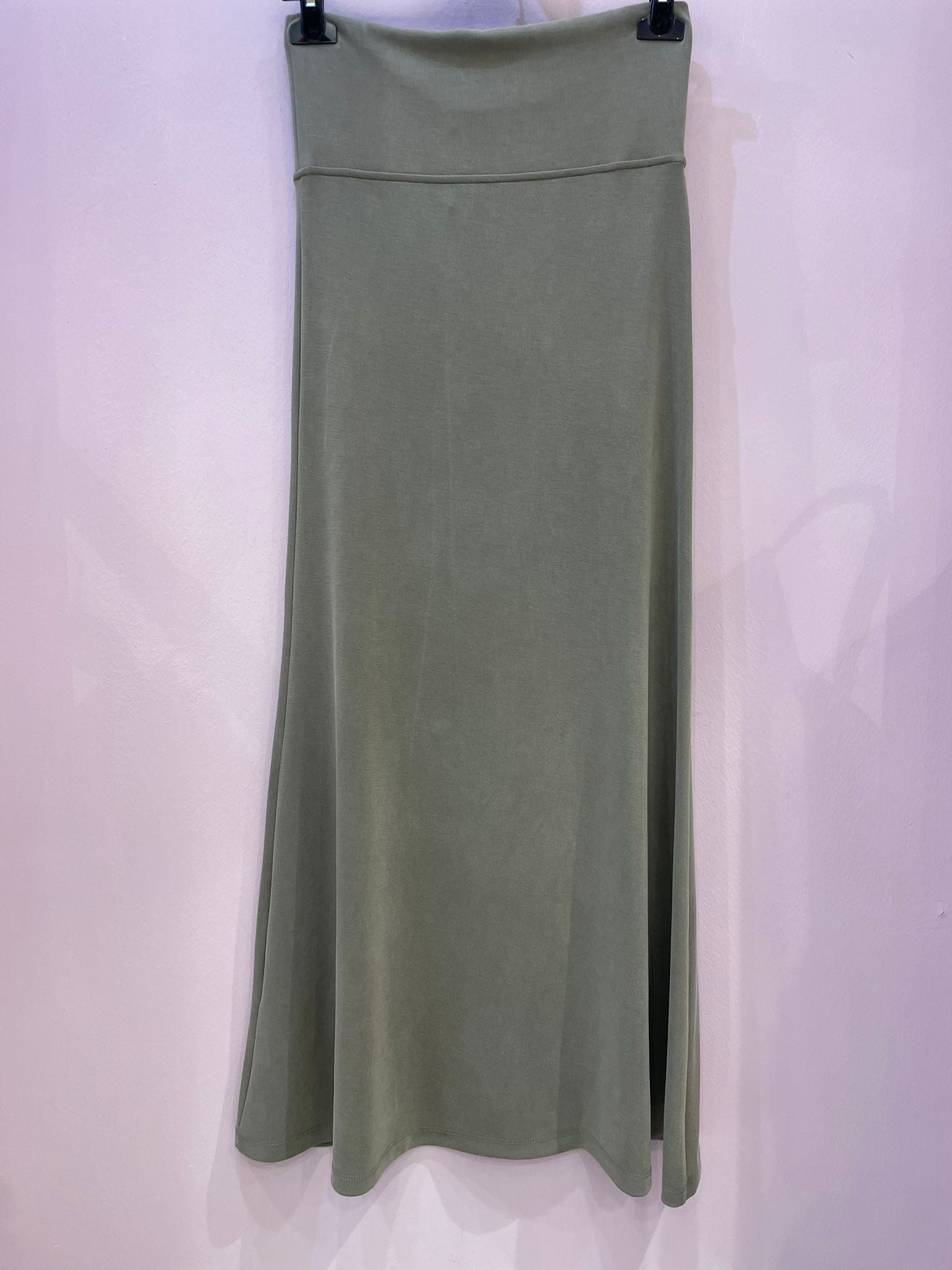 Gonna lunga elasticizzata  Grigio fango ELEH