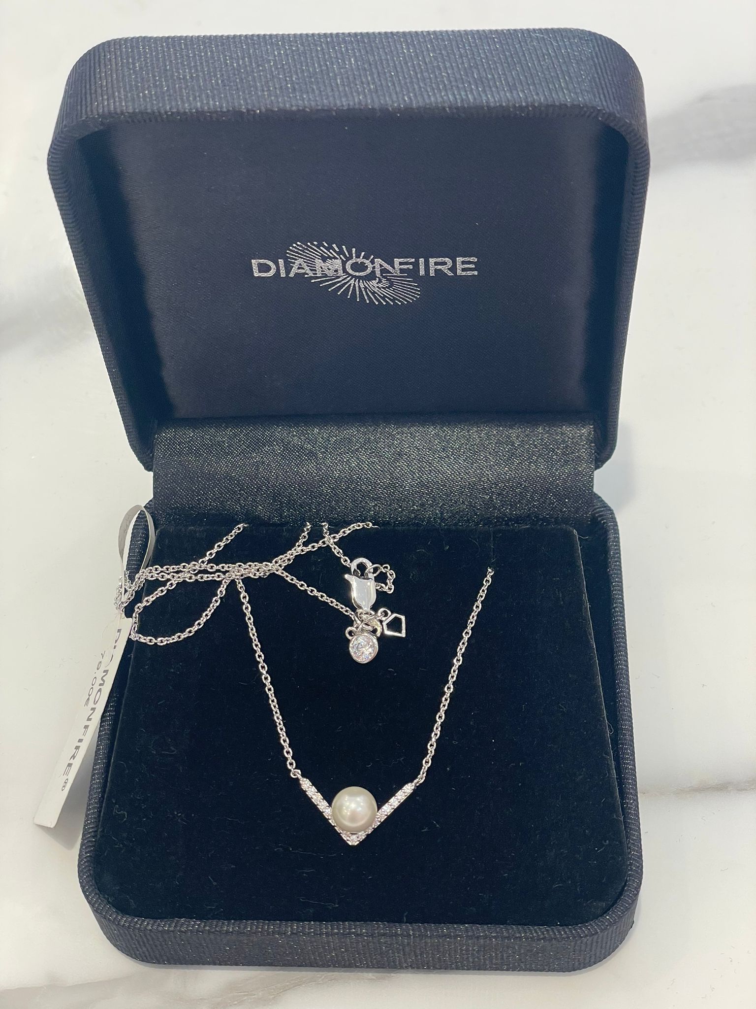 Collana diamonfiore con perla