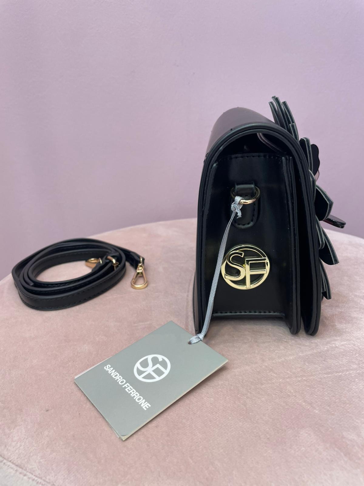 Borsa  nera con tracolla  Sandro Ferrone