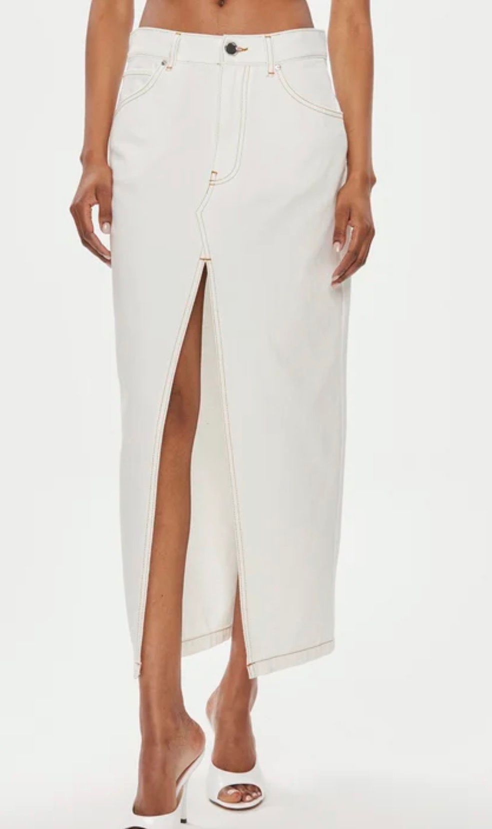 Gonna in denim bianco PINKO