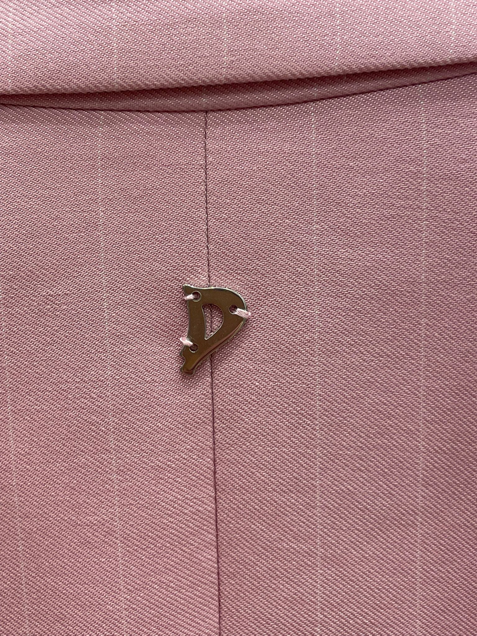 Blazer cropped rosa pastello gessato -Dondup