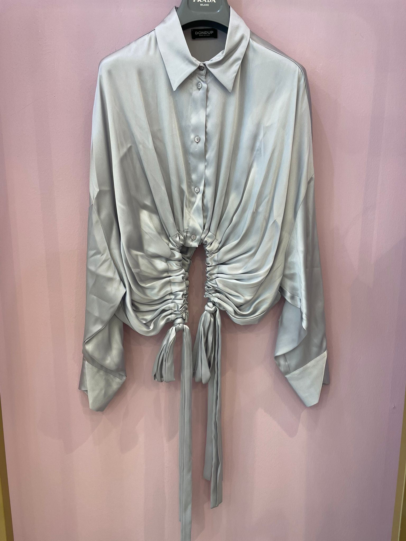 Camicia Dondup satinata con drappeggio