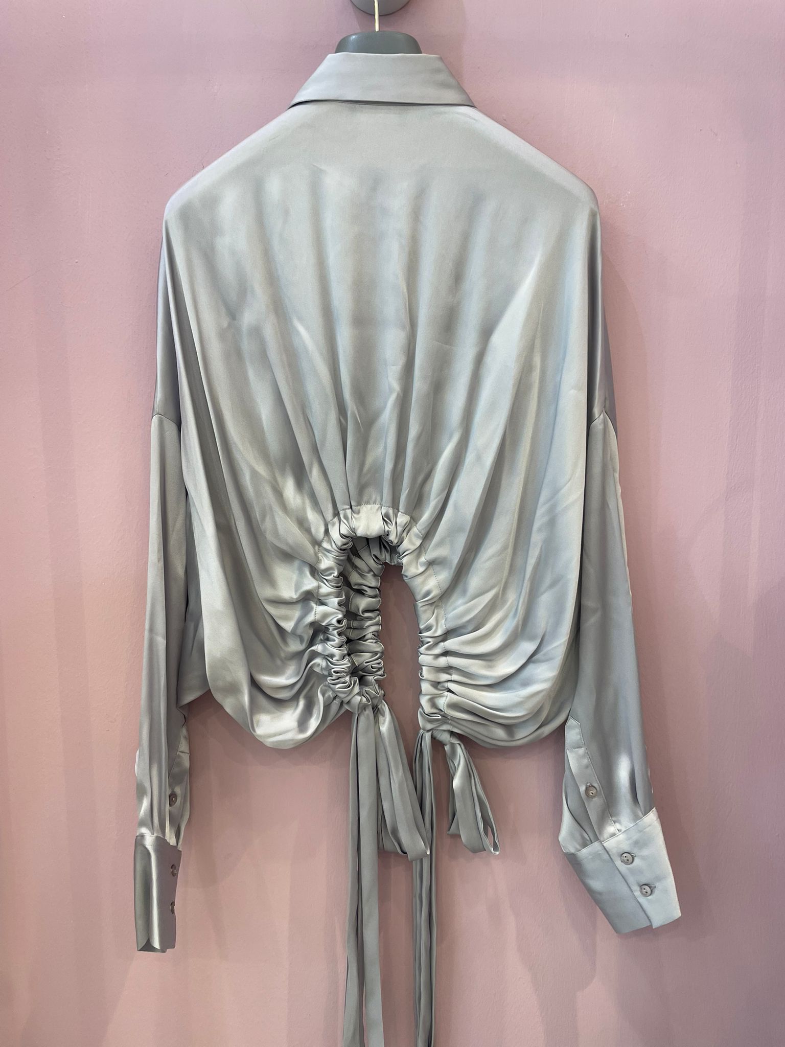 Camicia Dondup satinata con drappeggio