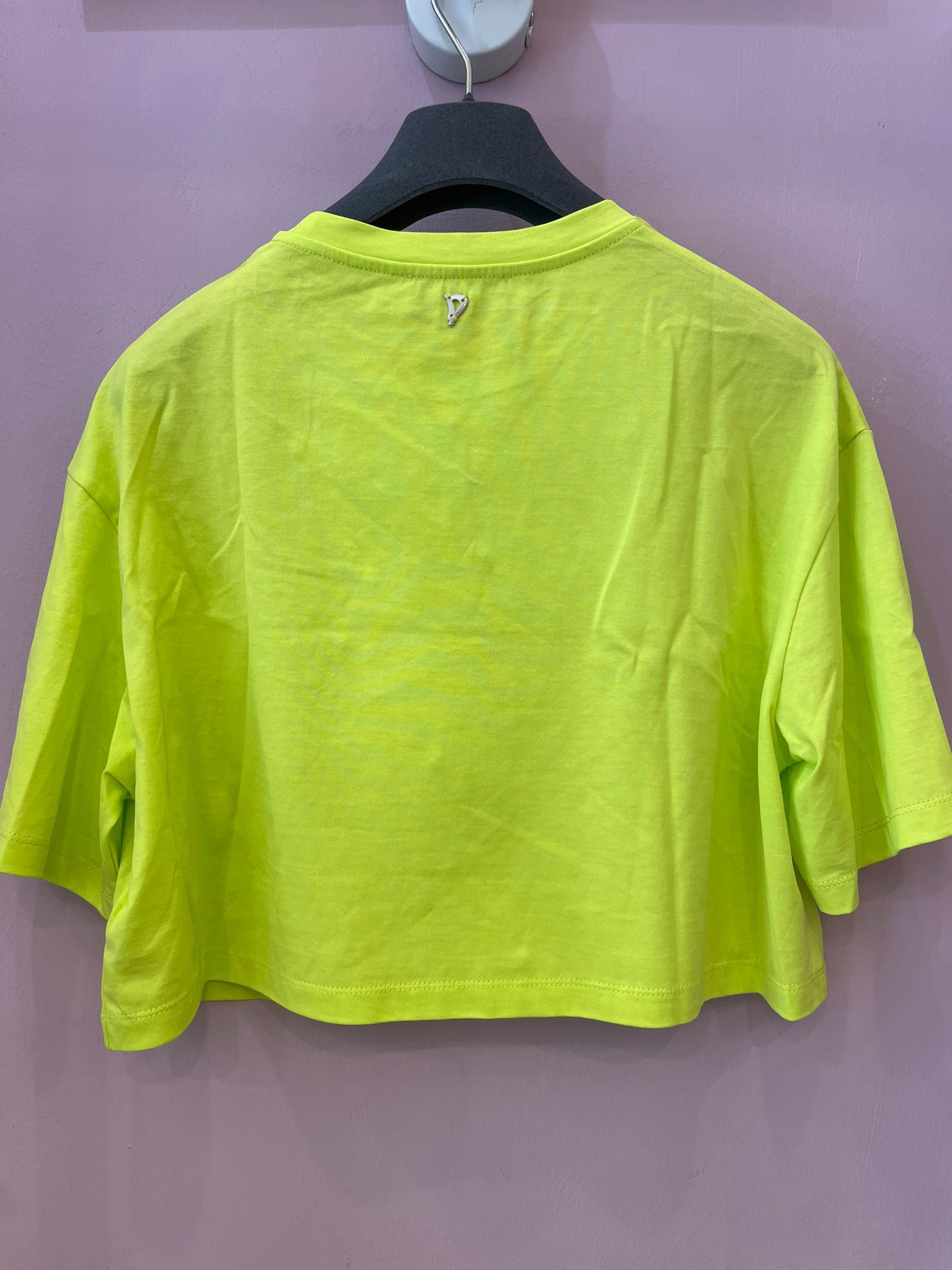 T-shirt Dondup con strass verde acido