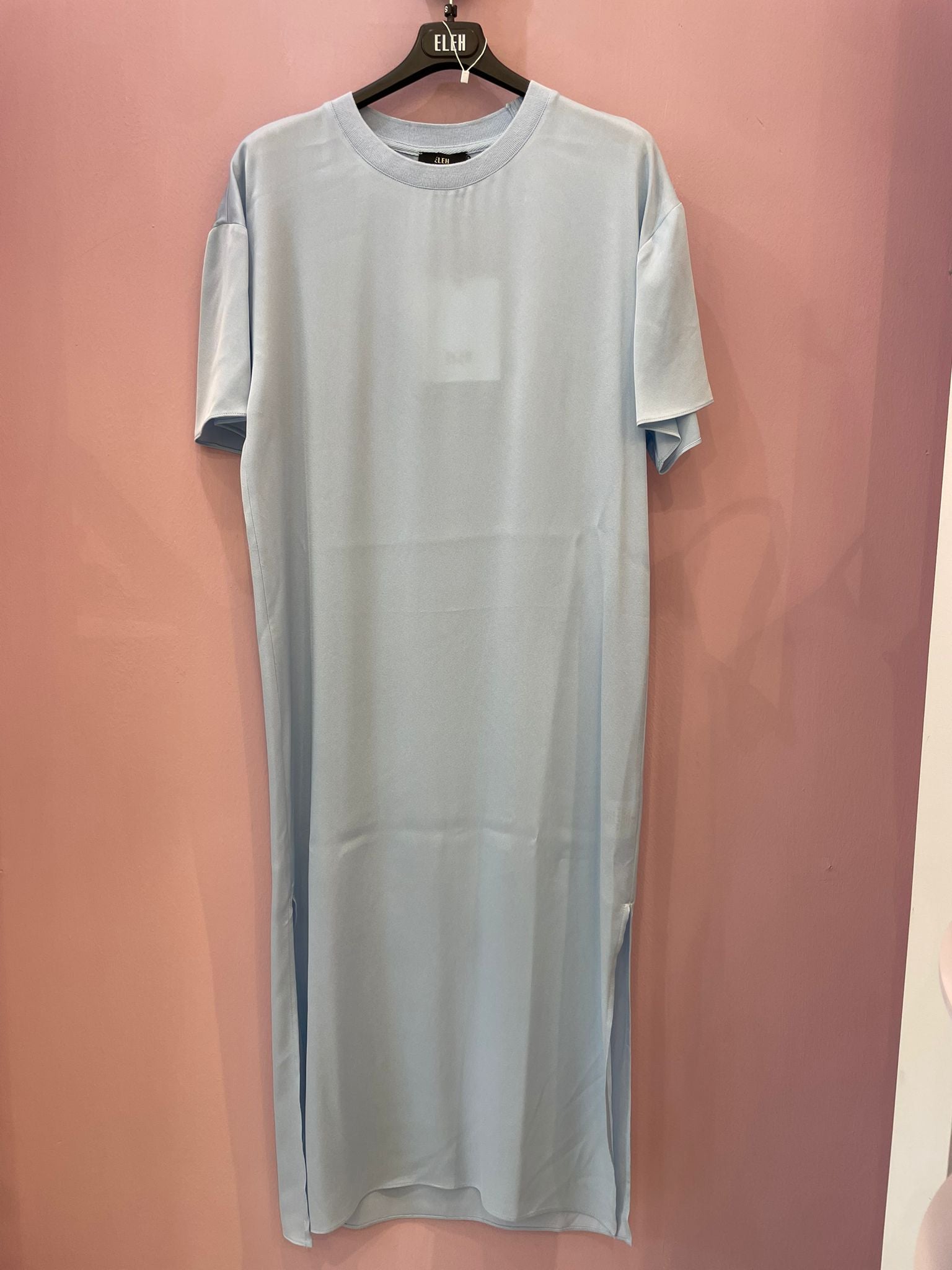 Vestito ELEH  celeste in maglia lungo