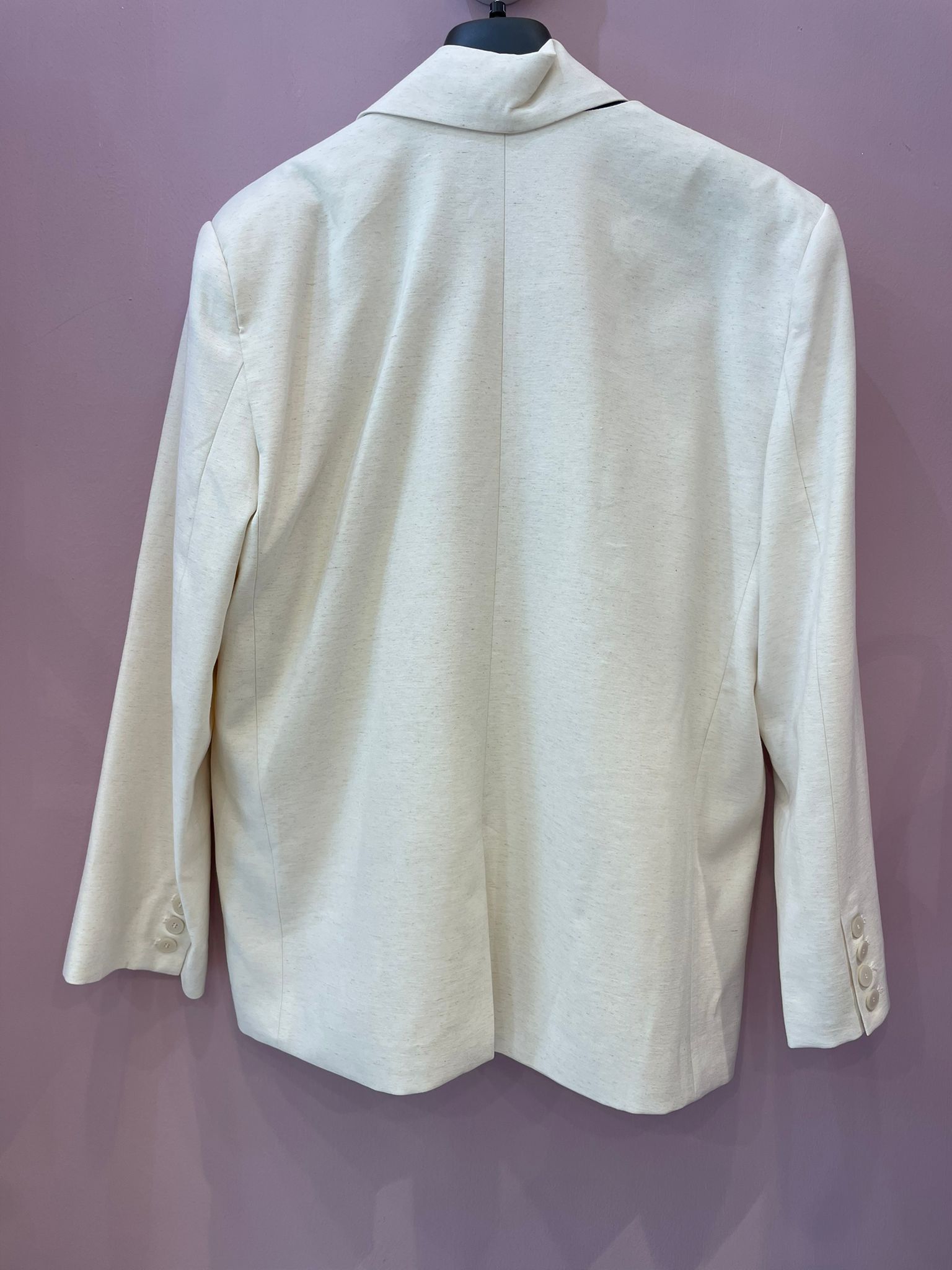 Blazer EHLE  oversize con collo rimovibile panna