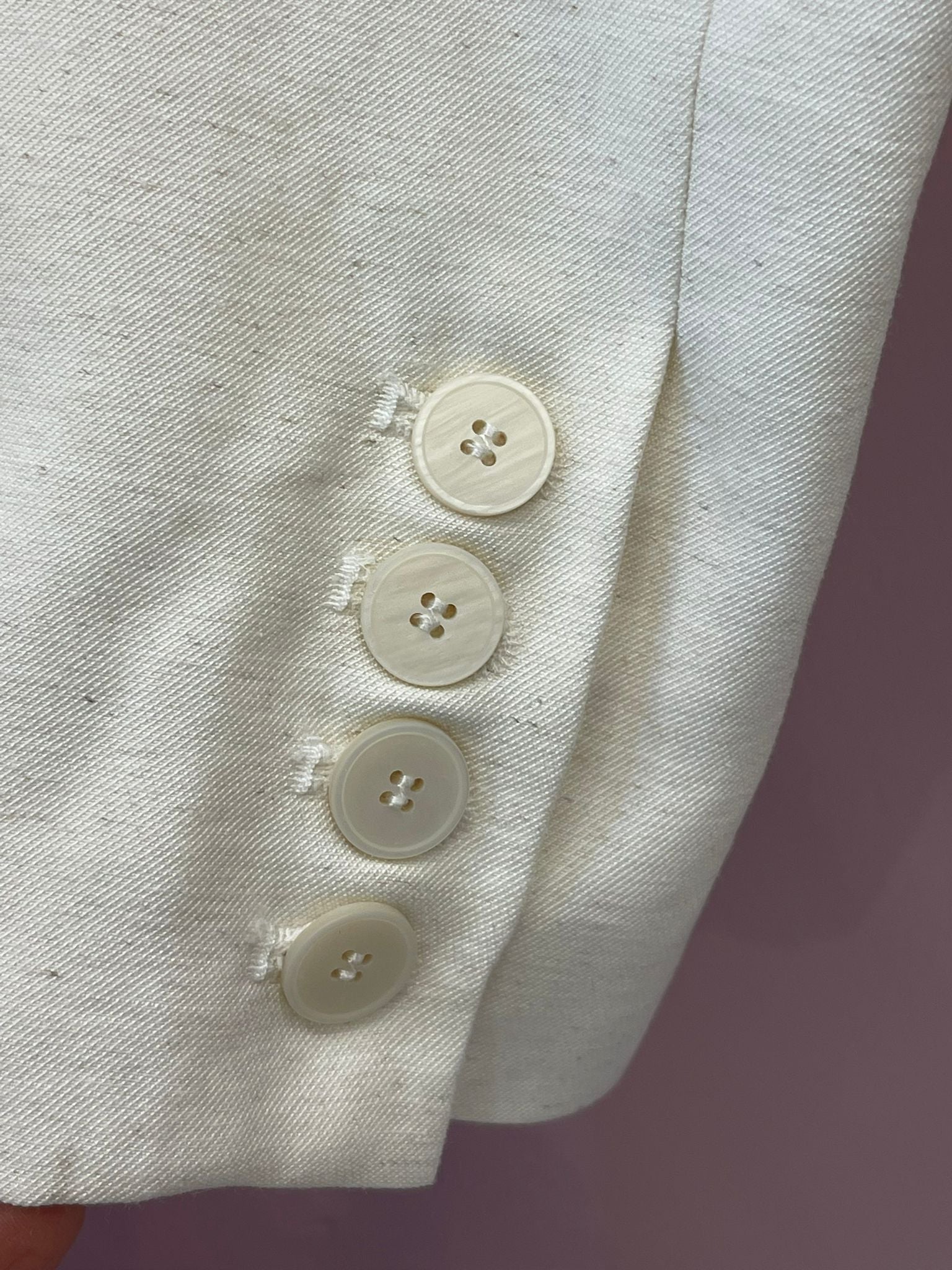Blazer EHLE  oversize con collo rimovibile panna