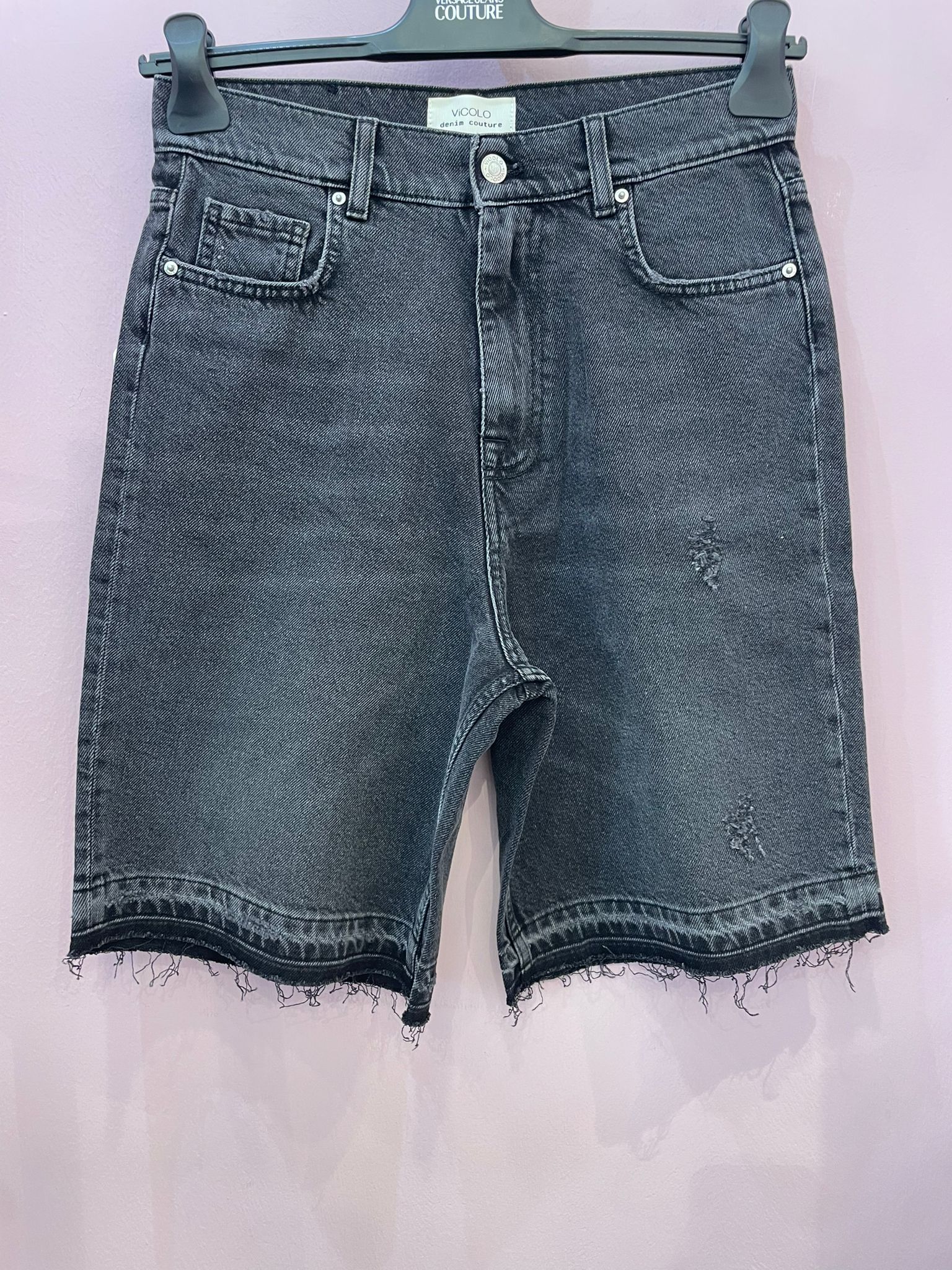 Jeans a Bermuda nero Vicolo