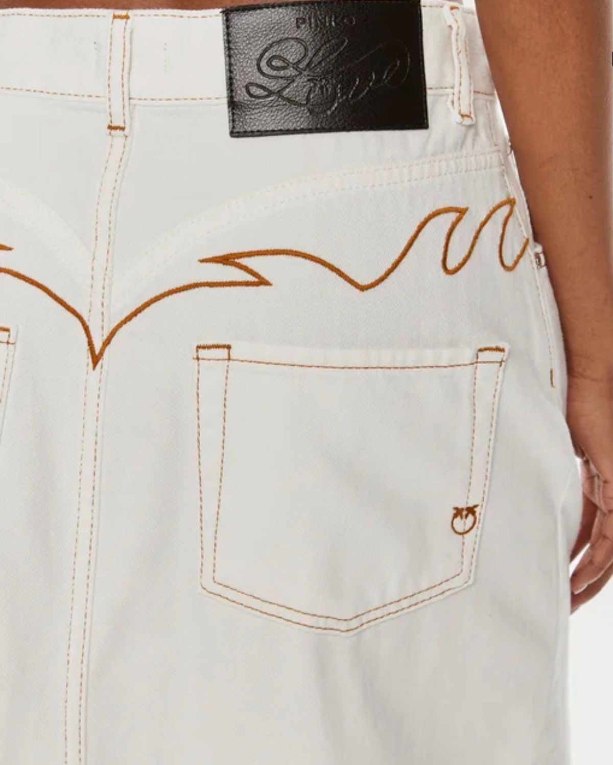 Gonna in denim bianco PINKO