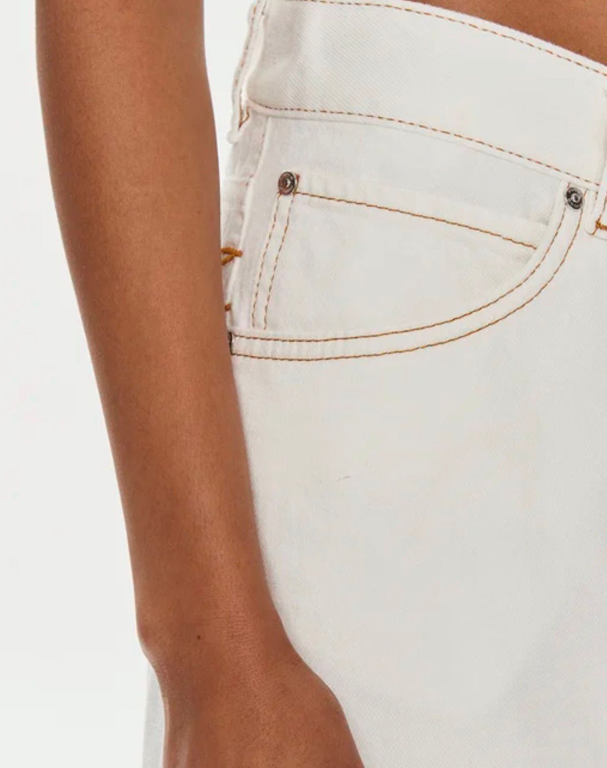 Gonna in denim bianco PINKO