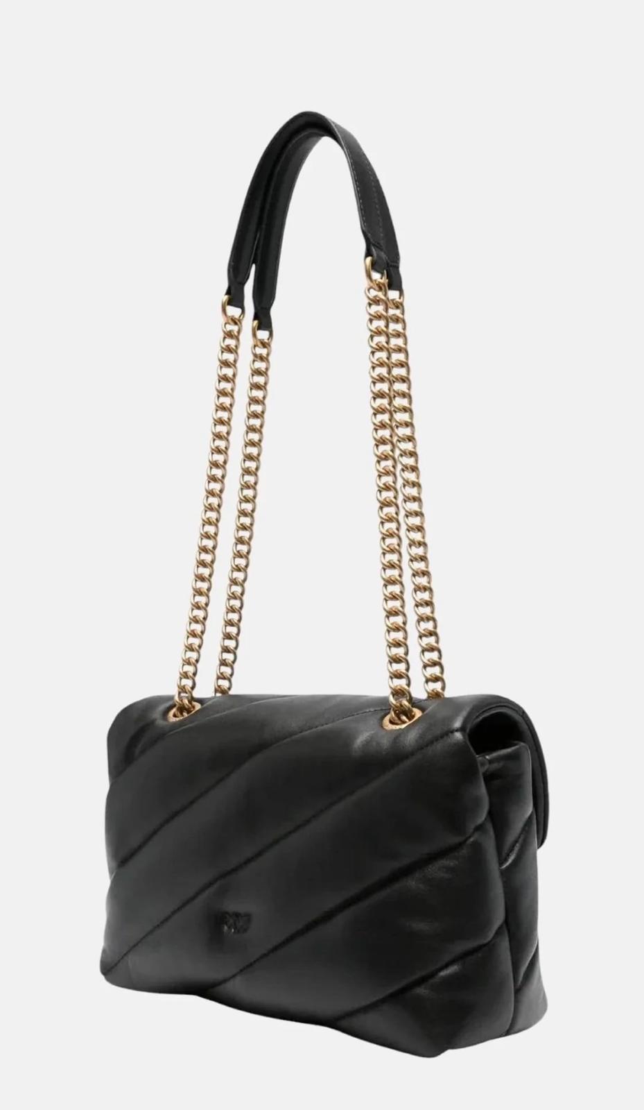 Borsa PINKO Love Bag nera con catena dorata