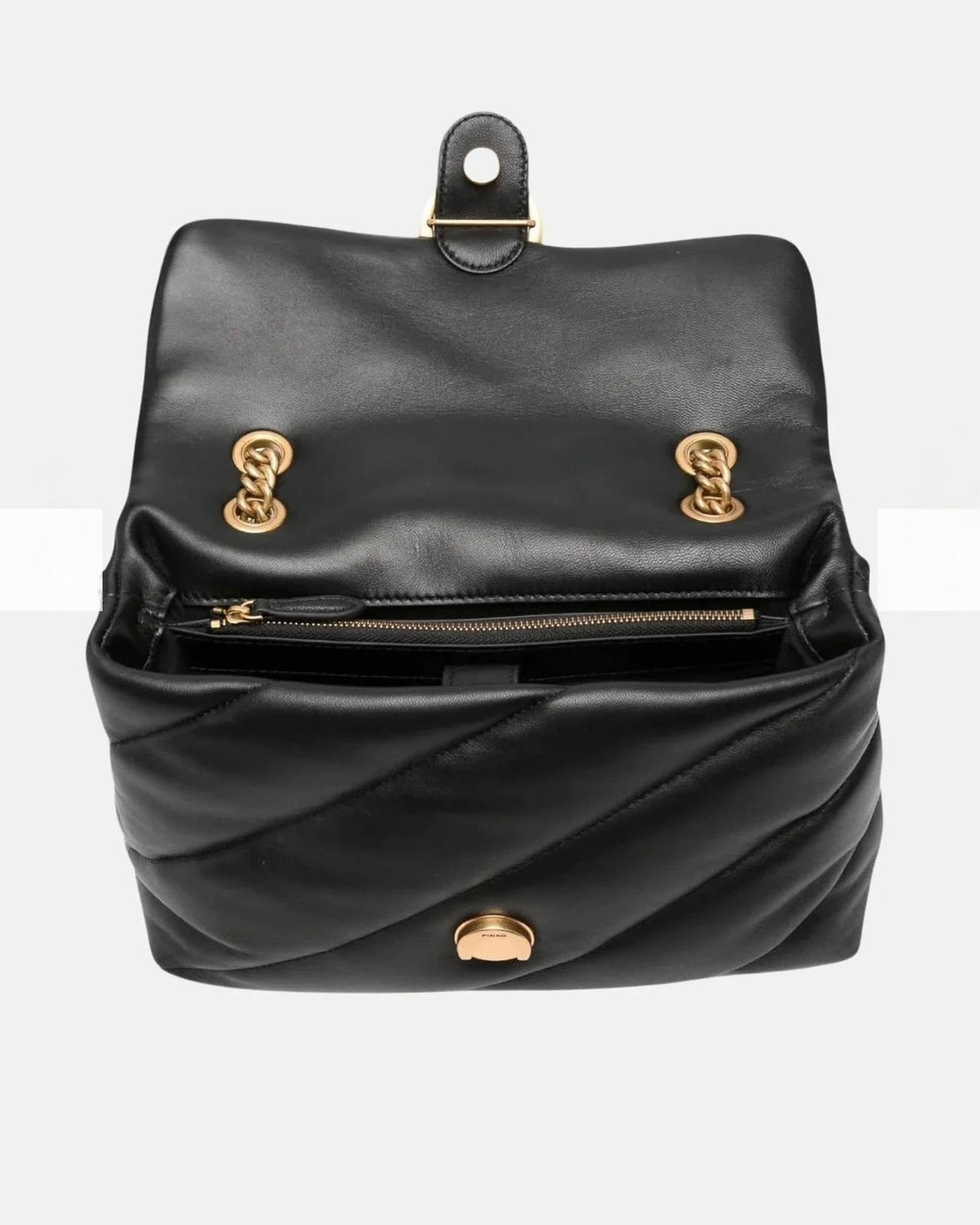 Borsa PINKO Love Bag nera con catena dorata