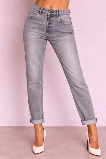 Jeans Dondup grigio con mini borchie