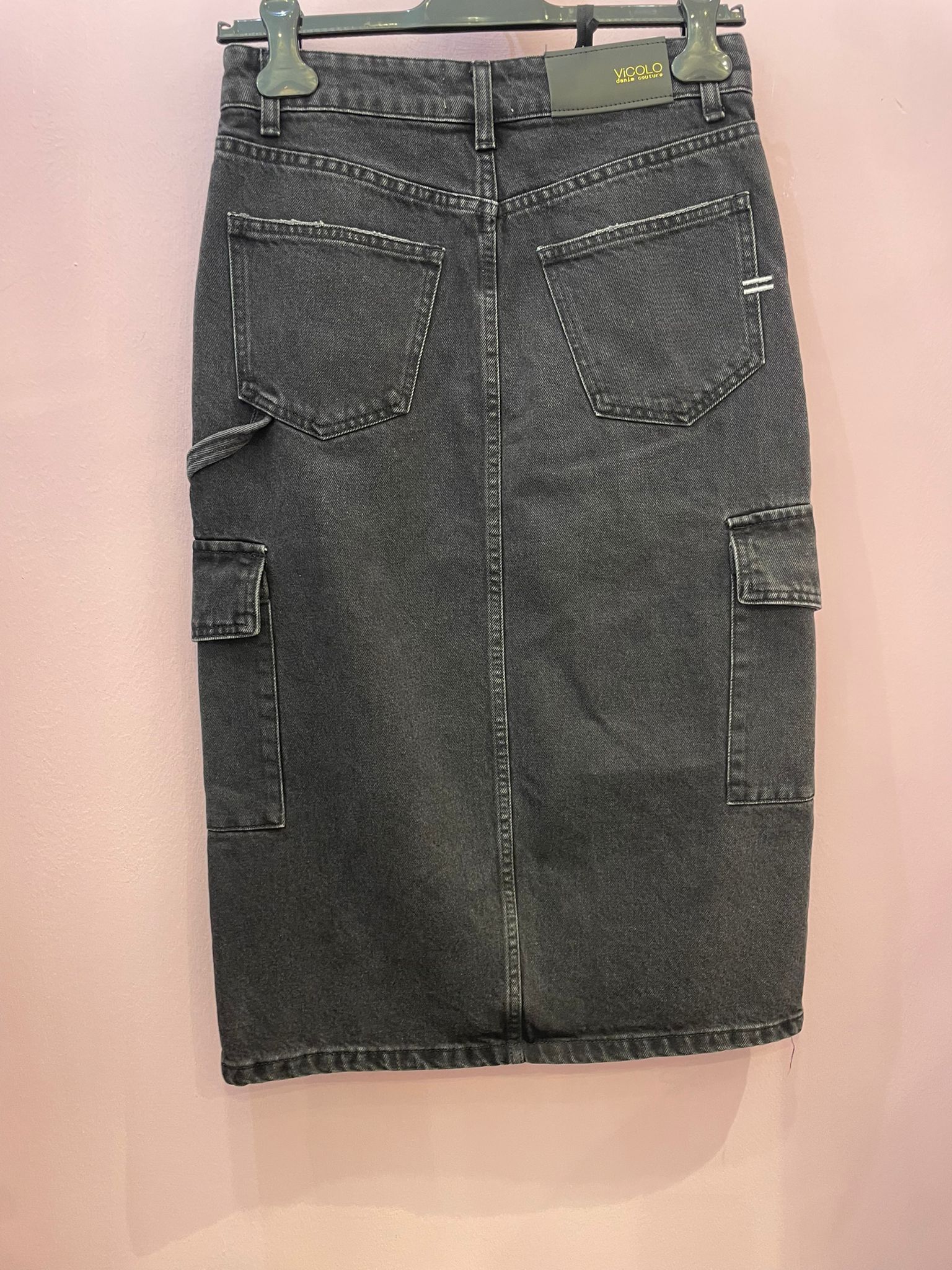 Gonna cargo Vicolo in denim nero