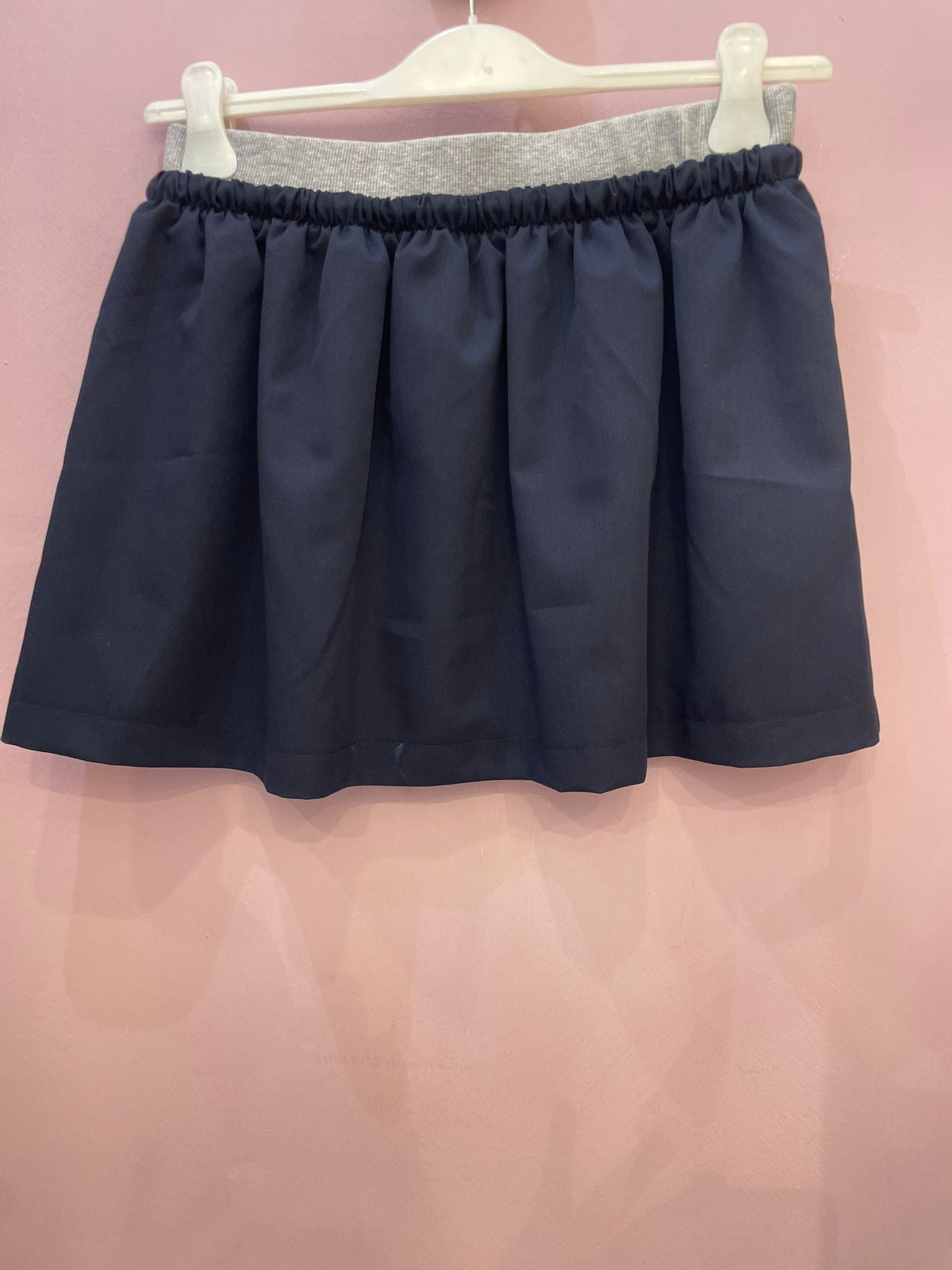 Gonna blu navy con lacci e bordo grigio Vicolo