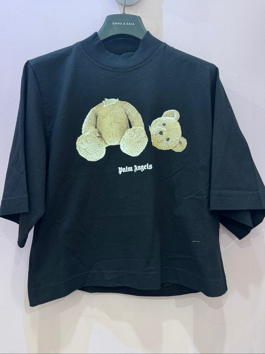 T-shirt crop Palm Angels con stampa teddy
