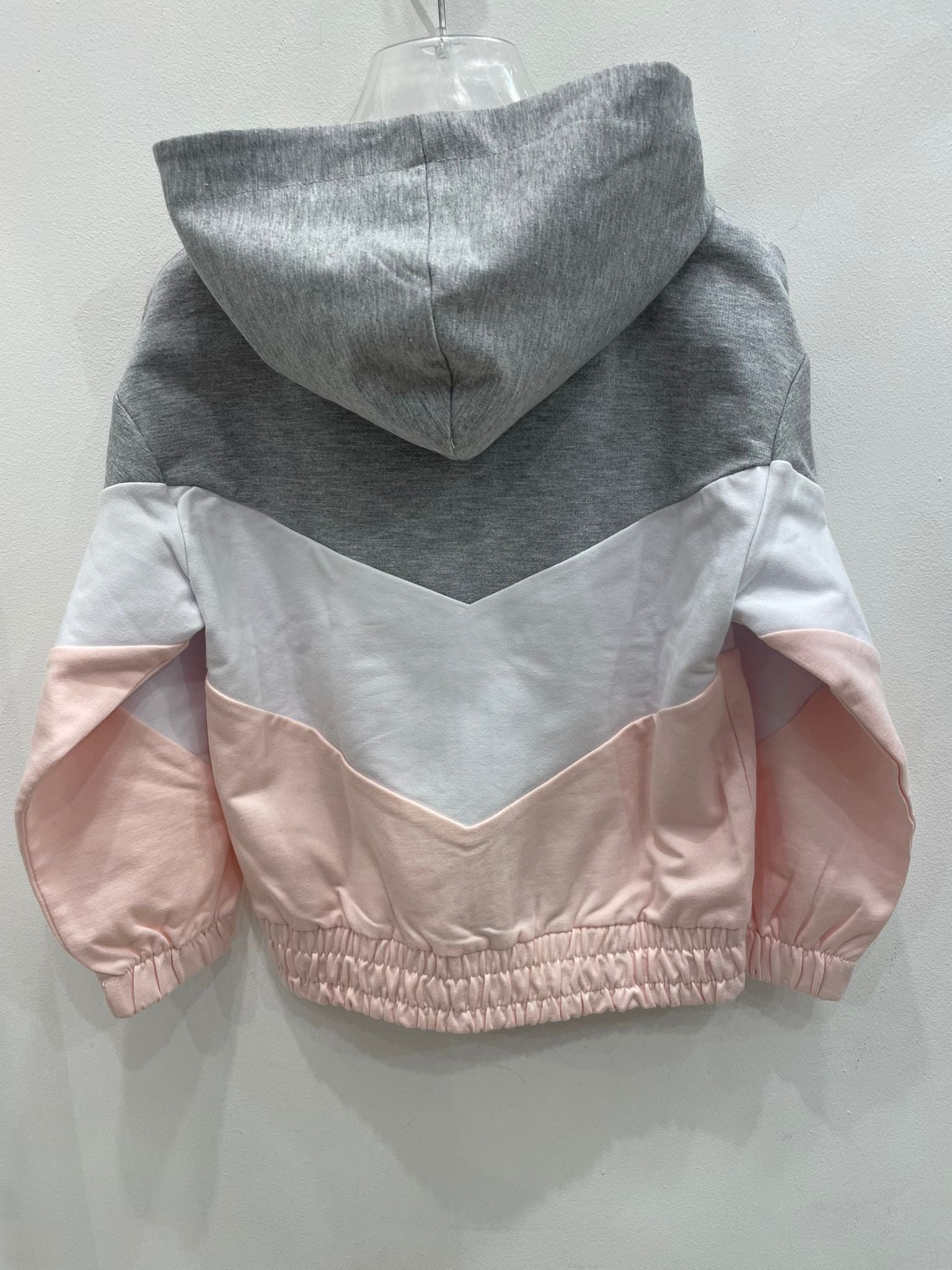 Felpa garzata grigio-rosa con zip FREDDY bimba 4 A+