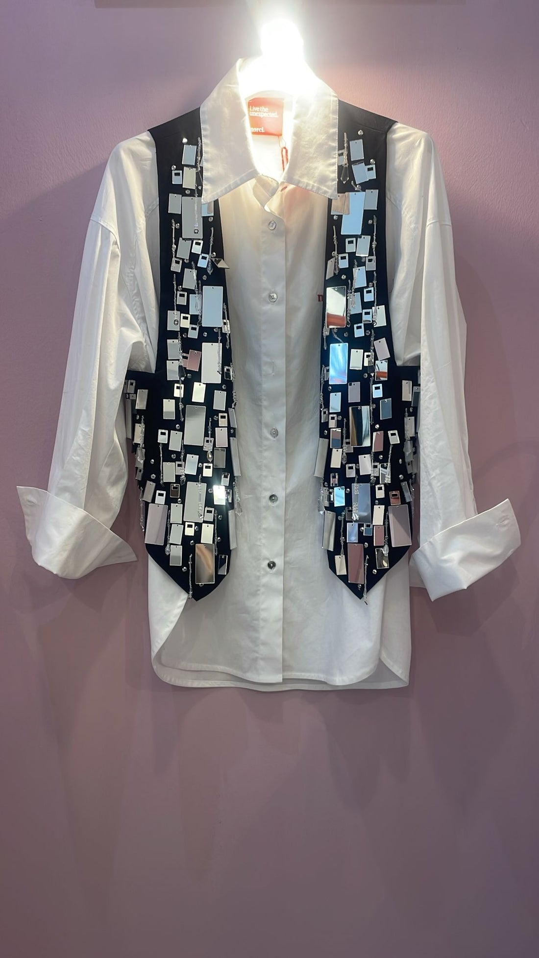 Camicia merci abbinata a gilet Dondup