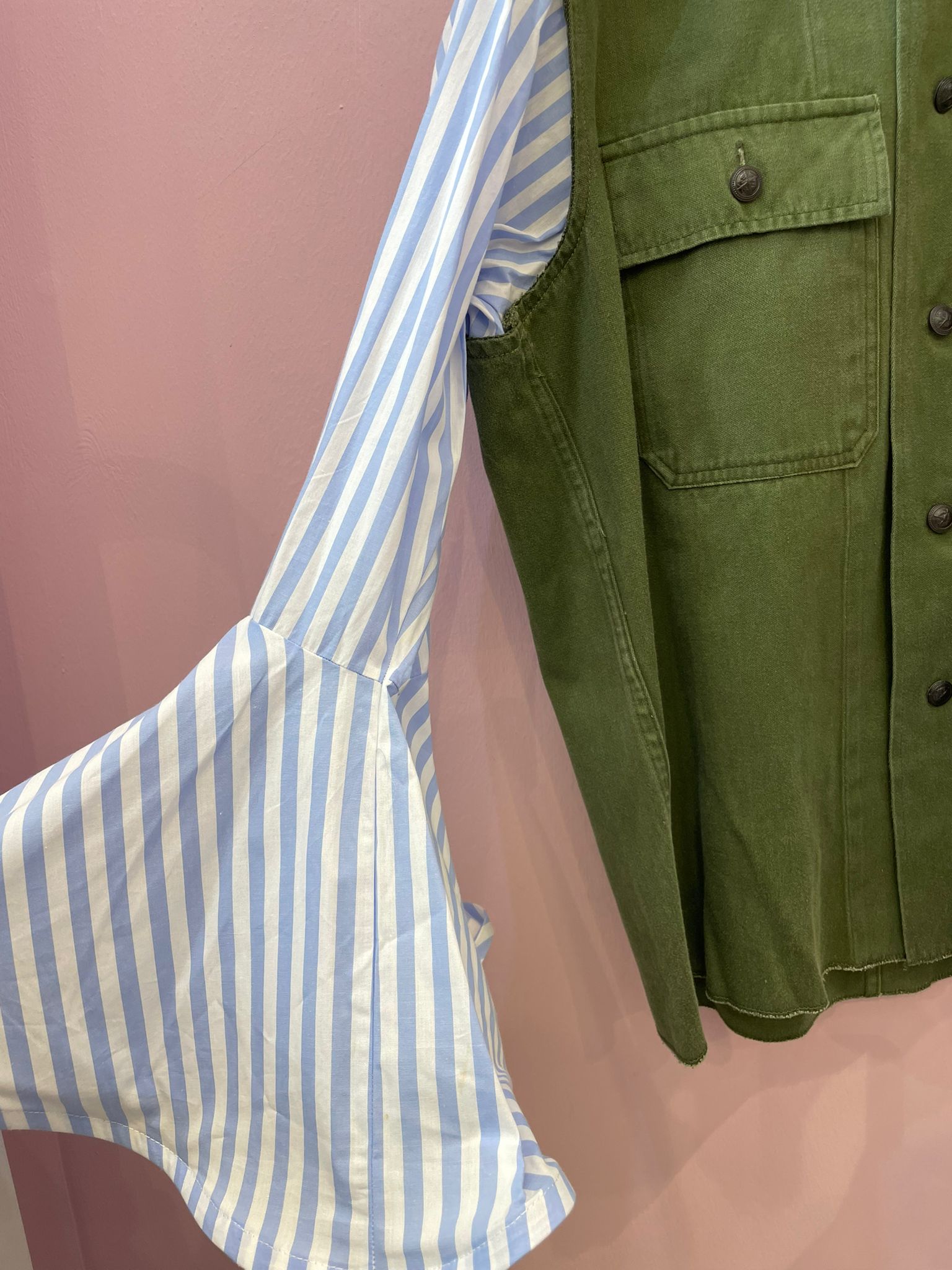 Camicia over verde militare Front street8