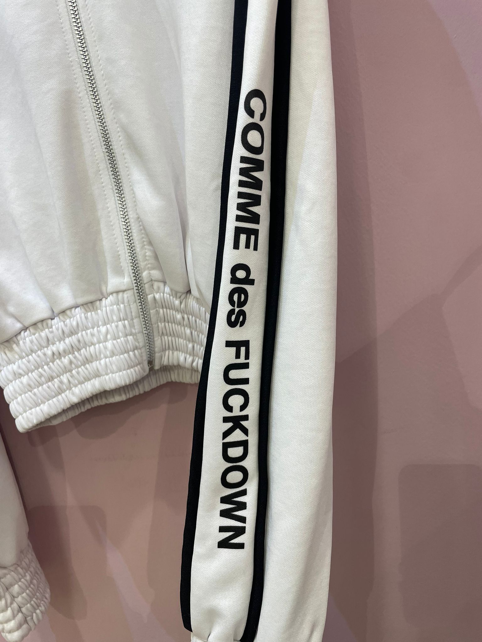 Felpa zip tecnico bianco COMME des FUCKDOWN*