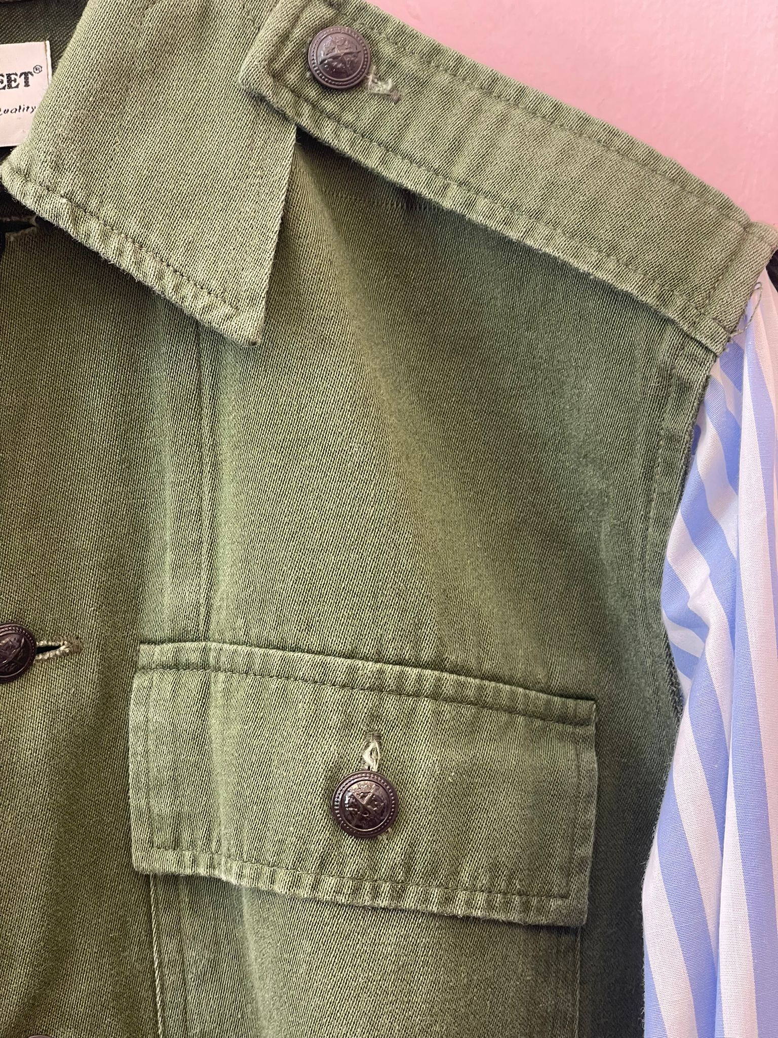 Camicia over verde militare Front street8
