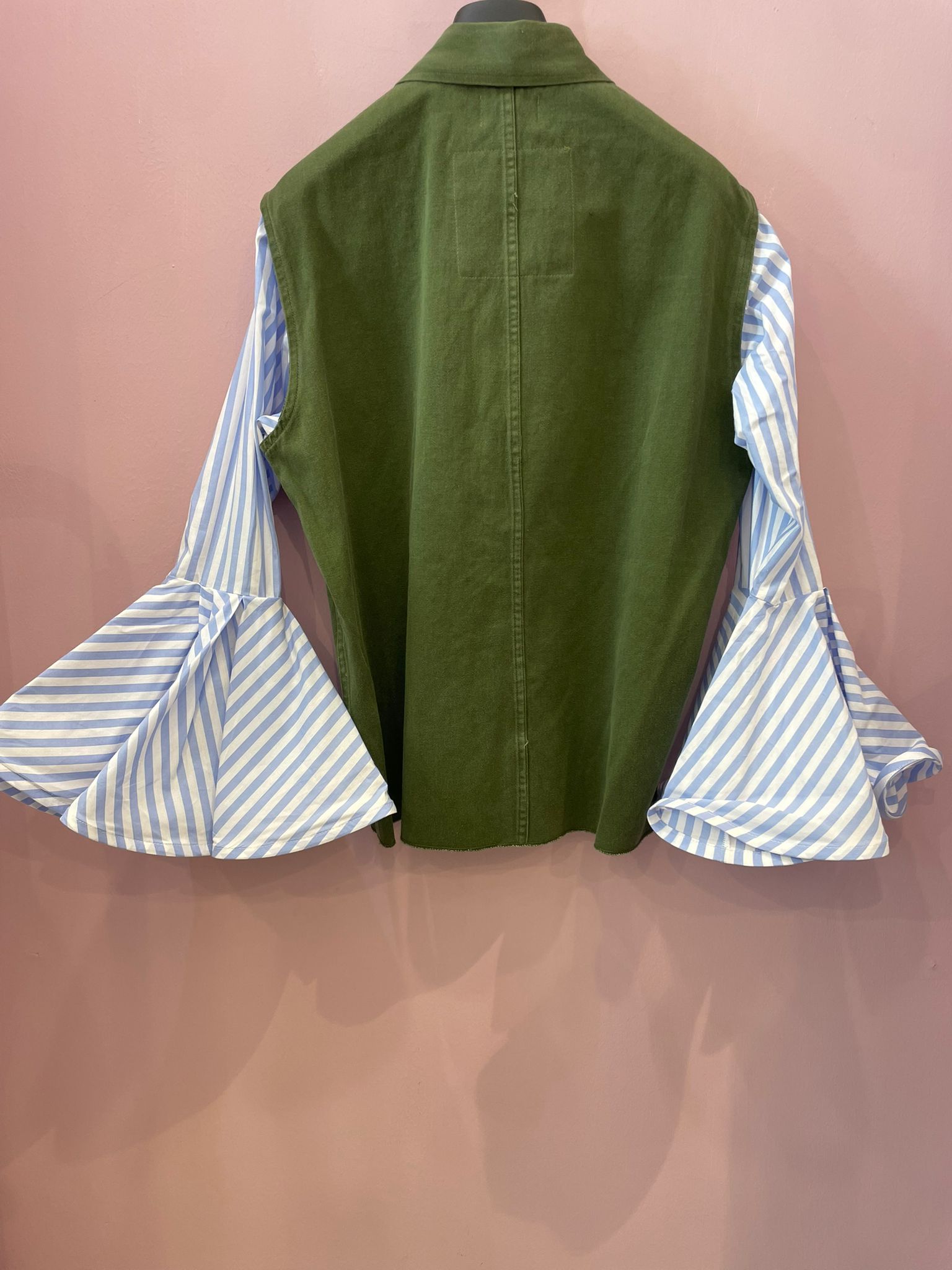 Camicia over verde militare Front street8
