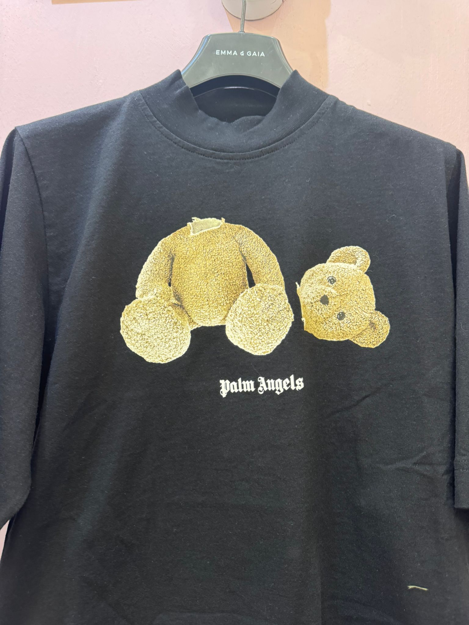 T-shirt crop Palm Angels con stampa teddy