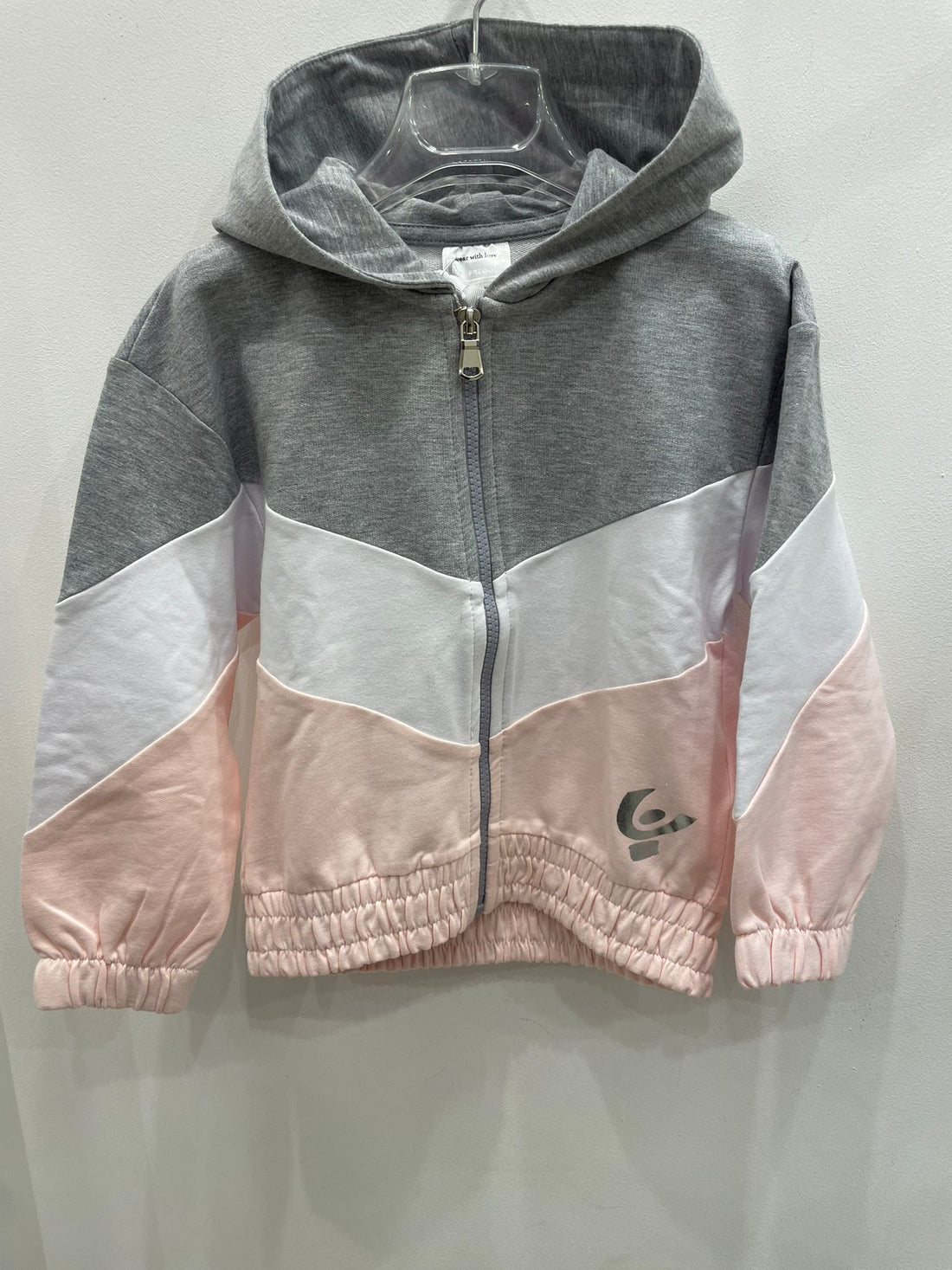 Felpa garzata grigio-rosa con zip FREDDY bimba 4 A+
