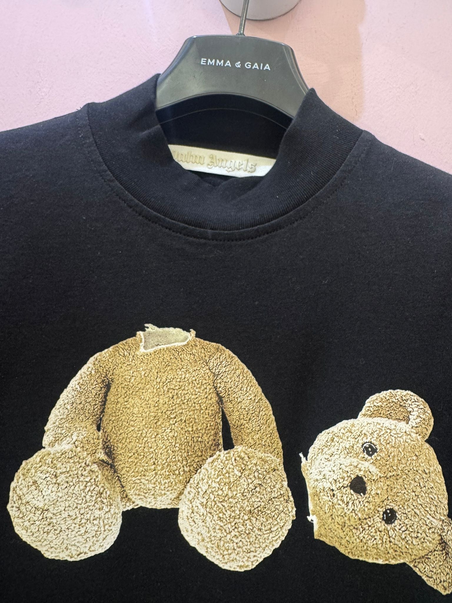T-shirt crop Palm Angels con stampa teddy