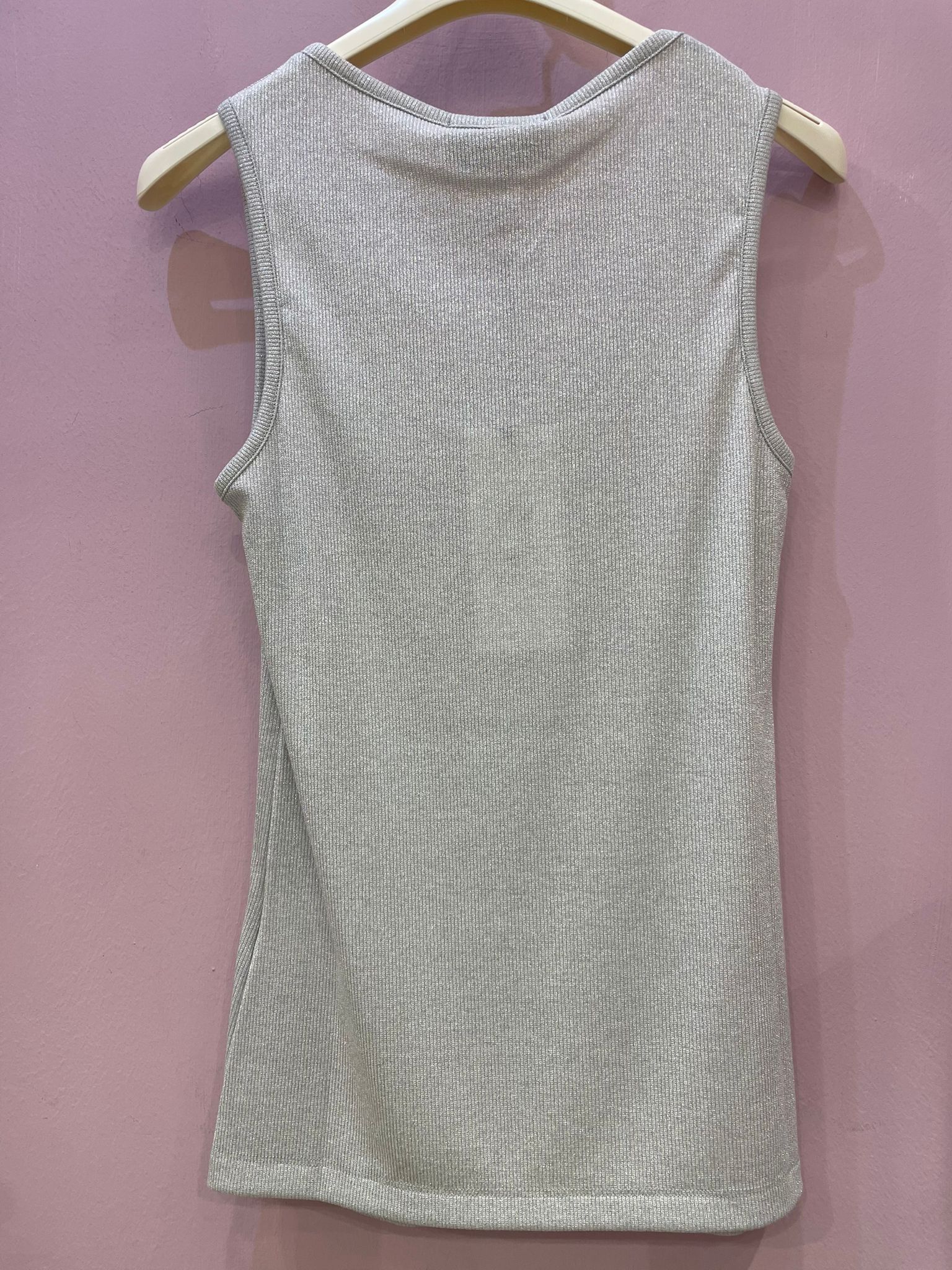 Top argento con micro brillantini  Gaelle